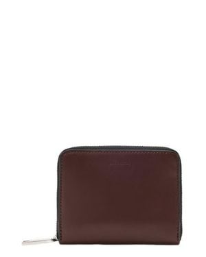 AllSaints Lena Hex Leather Zip Wallet - Purple