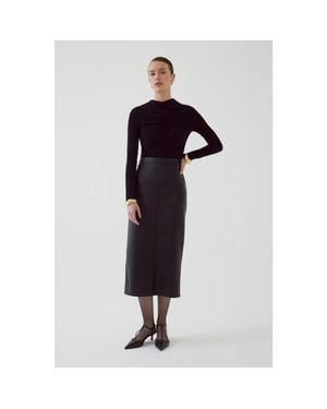 Exquise Alok Leather Skirt - Blue