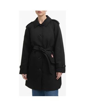 HUNTER Stacy Water Resistant Gabardine Trench Coat - Black