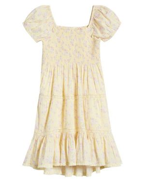 LoveShackFancy Kids' Muriella Floral Smocked Dress - Natural