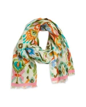 Echo Metallic Ikat Floral Scarf - Natural