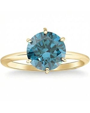 Bliss Diamond 2Ct Diamond Solitaire Engagement Ring - Blue