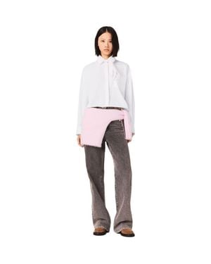 Maje Crochet Collar Shirt - Gray