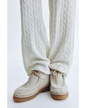 H&M Lace-Up Boots - Natural
