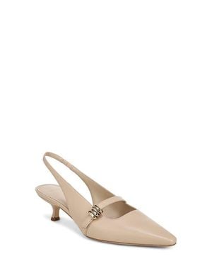 Vince Sonya Kitten Heel Pointed Toe Slingback Sandal - Natural