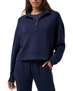 Travis Mathew Skyloft Soft Half Zip Sweatshirt - Blue