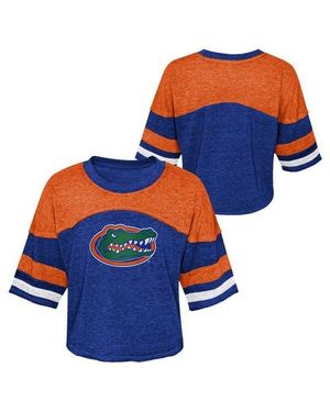 Outerstuff Girls Youth Florida Gators Sunday Friday Sleeve Stripe Jersey T-Shirt - Blue