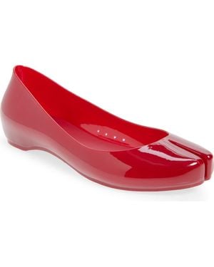Jeffrey Campbell Fixed Split Toe Jelly Flat - Red