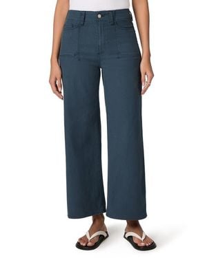 PAIGE Anessa High Waist Ankle Wide Leg Pants - Blue