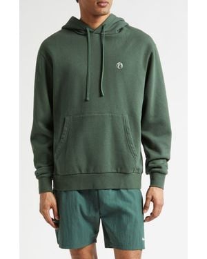 Palmes Hooded Fleece Logo Sweatshirt - Green