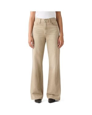 Levi's Ribcage High Waist Wide Leg Jeans - Natural