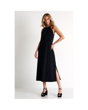 Shan Long Dress With High Neck - Black