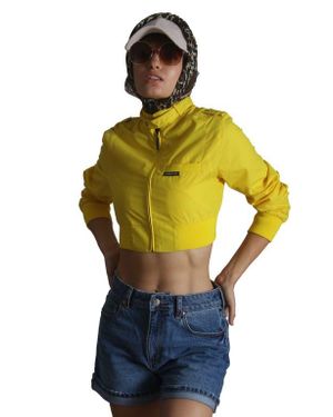 Members Only Mini Cropped Racer Jacket - Blue