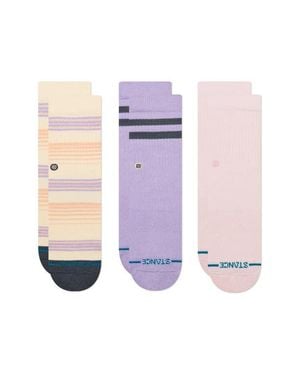 Stance Kids' Novi 3-Pack Crew Socks - White