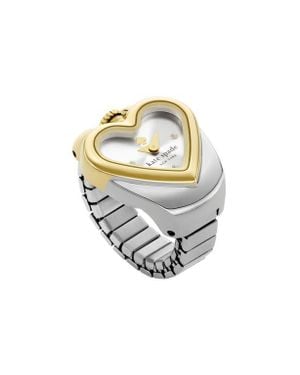 Kate Spade Monroe Two-Tone Heart Ring Watch, 20Mm X 18Mm - Metallic