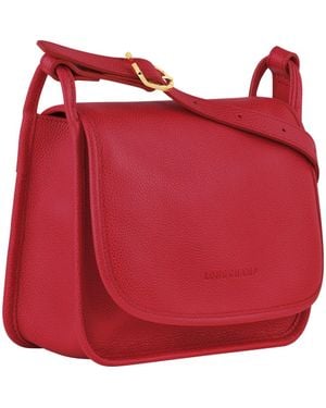 Longchamp Le Foulonné Leather Crossbody Bag - Red