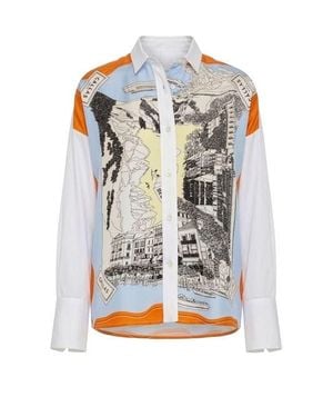 Callas Milano Sirene Silk Front Shirt - Gray
