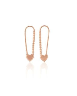 Spero London Heart Beaded Safety Pin Sterling Earring - White