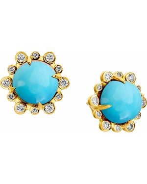 Syna Aura Petite Studs - Blue