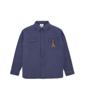 Fortela Mescal Flannel Overshirt - Blue