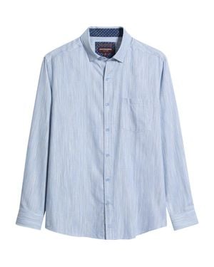 Johnston & Murphy Collin Jacquard Cotton Button-Up Shirt - Blue