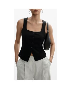 Mango Square Neck Vest - Black