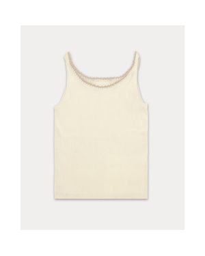 Fortela Claire Wide Ribbed Jersey Tank Top - Natural