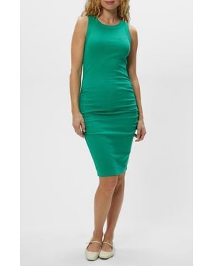 Michael Stars Demi Ruched Tank Dress - Green