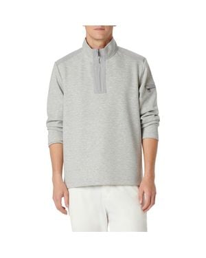 Bugatchi Soft Touch Quarter Zip Pullover - Gray