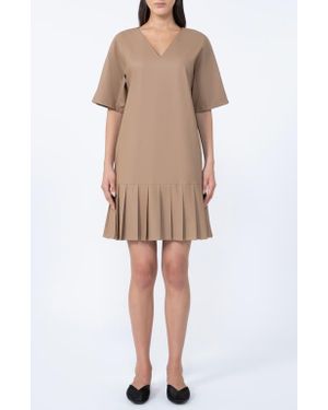 MM by Max Mara Hidesia Pleated Jersey Dress - Natural