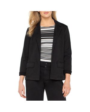 Liverpool Los Angeles Fitted Open Front Twill Blazer - Black