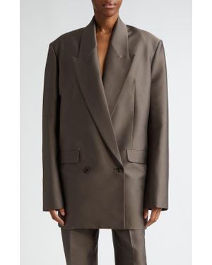 GIA STUDIOS Oversize Double Breasted Blazer - Brown
