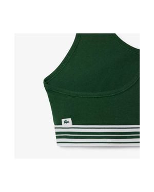 Lacoste Racerback Padded Stretch Cotton Bralette - Green