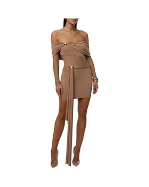JLUXLABEL Glow State Long Sleeve Cocktail Dress - Brown