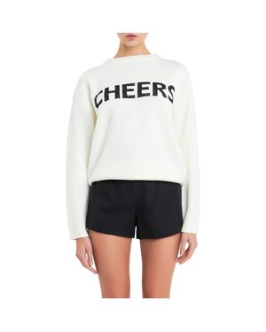 English Factory Lettering Sweater - White
