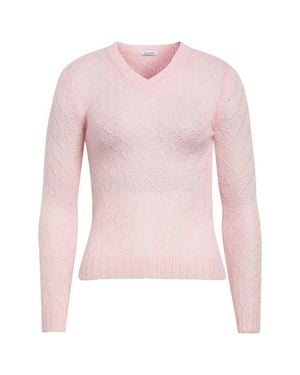 Jil Sander Mohair And Silk Diamond Pointelle Sweater - Pink