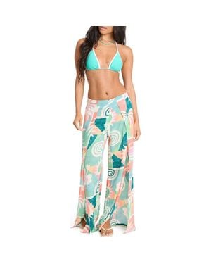 Billabong Split Spirit Print Wide Leg Pants - Blue