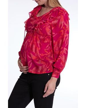Cache Coeur Nori Print Maternity Top - Red