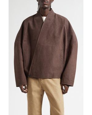 Jacquemus The Berger Wrapped Suede Jacket - Brown