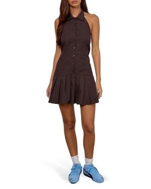 Motel Mikena Pleated Halter Minidress - Multicolor