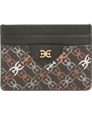 Sam Edelman Harper Monogram Faux Leather Card Case - Metallic