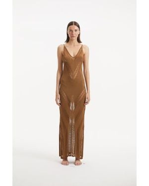 Moeva Mimi Mesh Knitted Maxi Dress - Natural