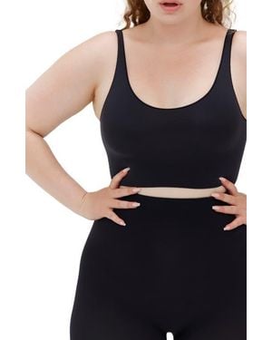 Noody Seamless Smooth Scoop Neck Top - Black