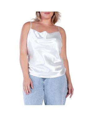 Standards & Practices Cowl Neck Satin Camisole - White