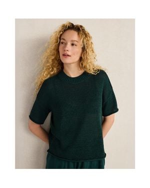 Haven Well Within Organic Cotton Linen Tape Yarn Sweater - Green