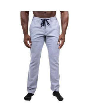 Maceoo Marthyr Tapered Leg Drawstring Pants - Blue