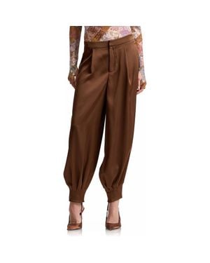Avec Les Filles Pleated Balloon Pants - Brown