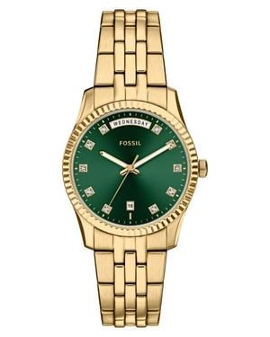 Fossil Scarlette Crystal Marker Bracelet Watch, 34Mm - Metallic