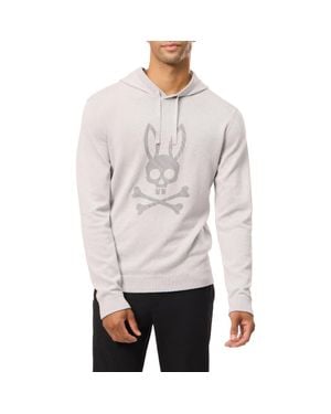 Psycho Bunny Leonard Supima Cotton & Merino Wool Hooded Sweater - Gray