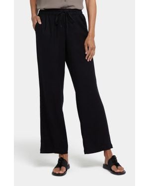 NYDJ Relaxed Drawstring Linen Blend Pants - Black